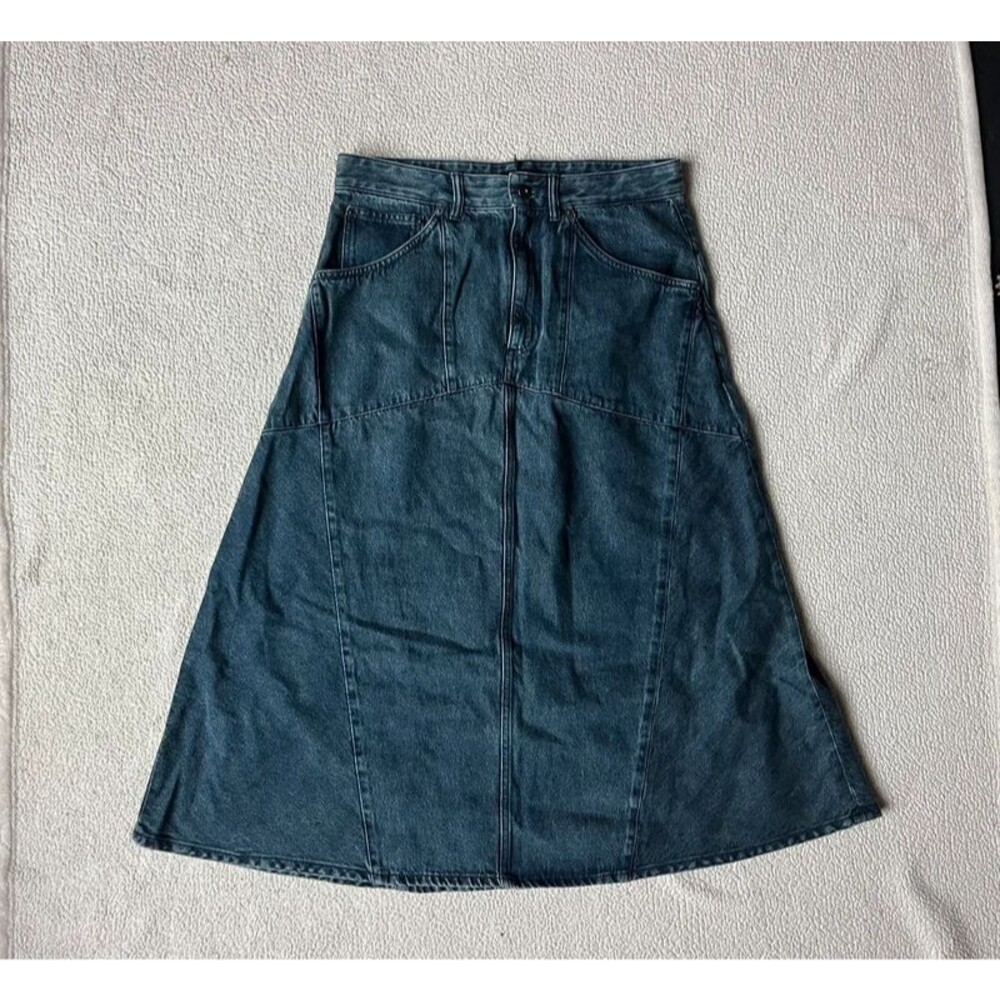 NWT Kotn Trace Denim Maxi Skirt Womens 10